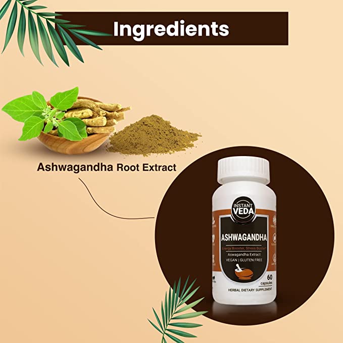 Ashwagandha Capsules | with Pure Ashwaboost Extract | 60 Veg. Capsules