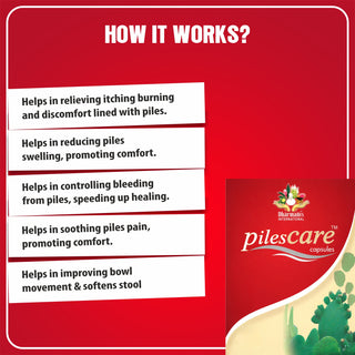 Dharmani's International PilesCare Ayurvedic Herbal Capsules | Traditional Herbal Wellness Support | Natural Plant‑Based Ingredients | Pack of 4