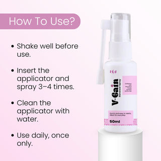 Dharmani's International V-Gain Renewal Spray | Ayurvedic Feminine Intimate Care Spray with Natural Extracts for All-Day Freshness & Comfort | 50ml