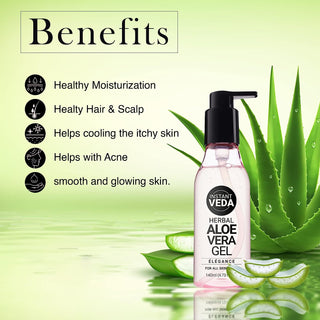 Aloe Vera Gel | Multipurpose Aloe Gel | with Real Aloe Vera Pulp | For all skin & hair types | 140 mL