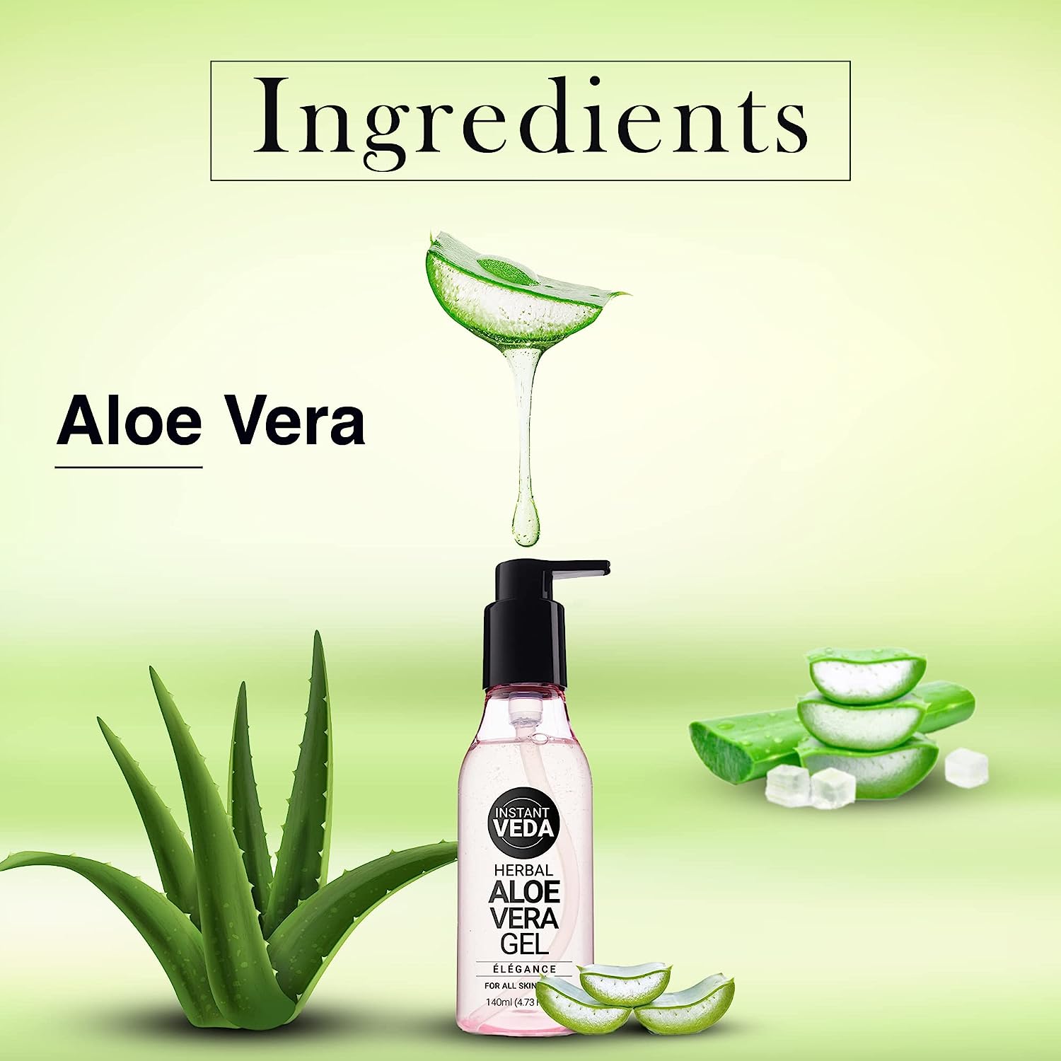 Aloe Vera Gel | Multipurpose Aloe Gel | with Real Aloe Vera Pulp | For all skin &amp; hair types | 140 mL