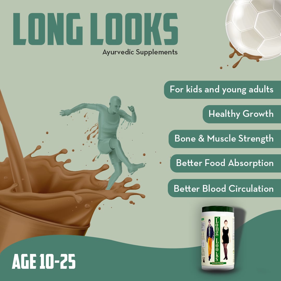 Long Looks Powder | for Boys &amp; Girls | Chocolate Flavor | 400 gm