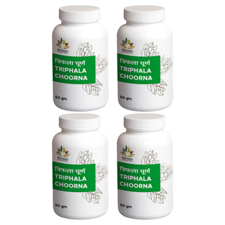 Dharmani's International Triphala Choorna – Ayurvedic Digestive Health Powder | Amla, Haritaki & Bibhitaki | Natural Detox & Immunity Booster | Pack of 4 x 50g | Triphala Churna 1 2 3 Ratio