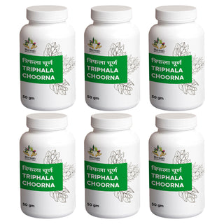 Dharmani's International Triphala Choorna – Ayurvedic Digestive Health Powder | Amla, Haritaki & Bibhitaki | Natural Detox & Immunity Booster | Pack of 6 x 50g | Triphala Churna 1 2 3 Ratio
