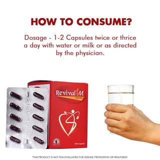 Dharmani's International Revival - M Multivitamins Capsules For Men | Calcium, Zinc and Natural Ginseng For Daily Immunity Strong Bones and Enhances Energy Level - 60 Multivitamins Capsules Pack of 2